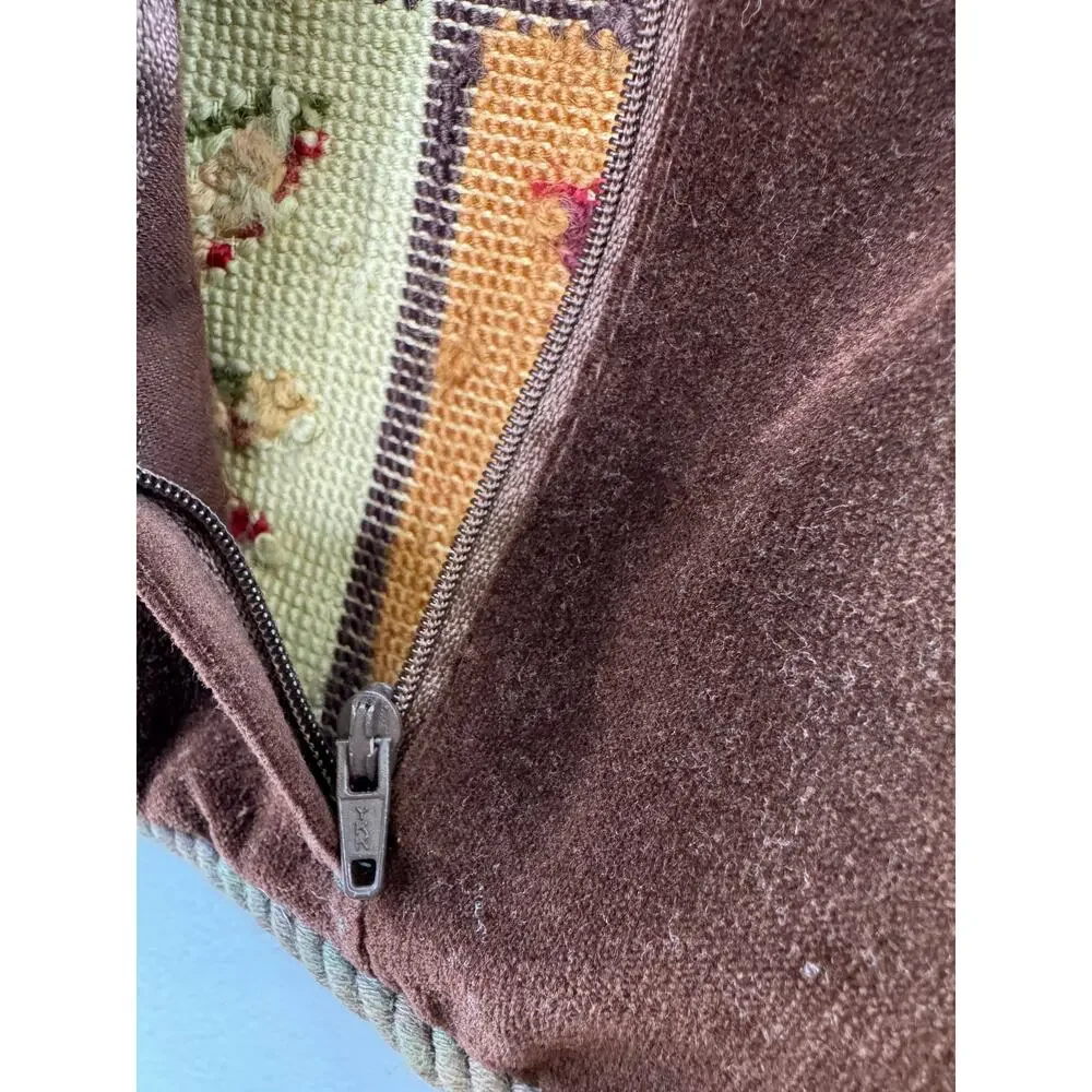 VINTAGE Multi Pillow Case Needle Stitch Leaf Fall Patchwork Seasonal Home Decor